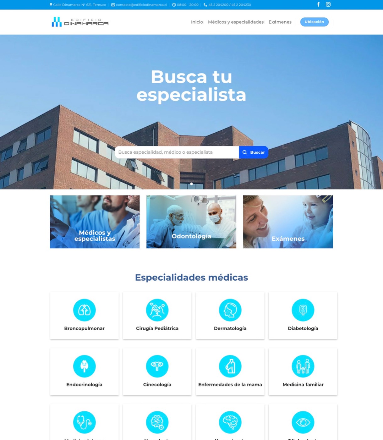 Sitio web desarrollado para Edificio Dinamarca